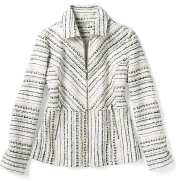 Chico's Striped Tweed Jacket XL  16 - Picture 2 of 10